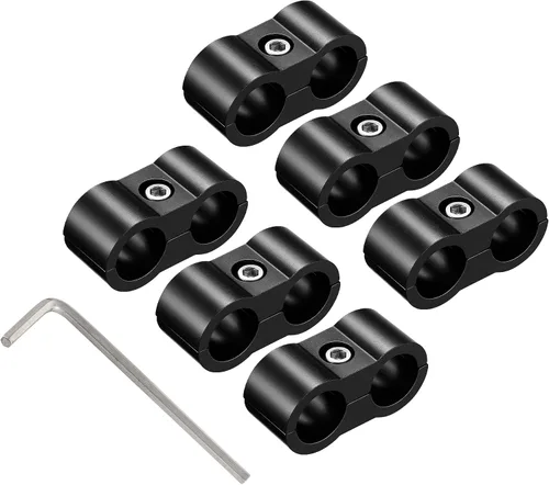 Vista 9 de EVIL ENERGY 4AN Abrazadera Separadora de Manguera, Abrazadera de Montaje de Línea de Combustible AN4 de Aluminio Negro 4PCS