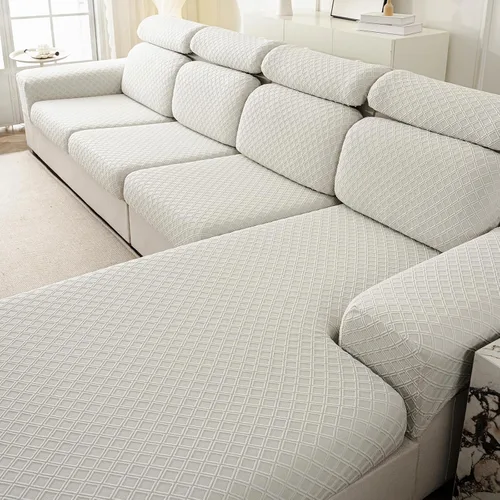 Vista 8 de Fundas de cojín para sofá seccional, fundas elásticas para sofá modular en forma de L, funda de cojín lavable, fundas de asiento suaves