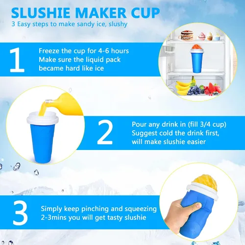 Vista 3 de Color Land Vaso para Granizados, TIK TOK Slushie Maker Cup Frozen Magic Squeeze Cup, taza para hacer helado, cosas geniales de tendencia, artículos