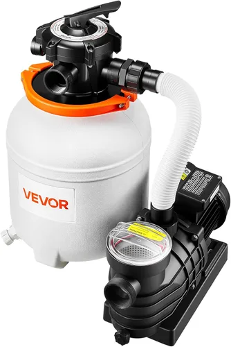 Vista 9 de VEVOR Bomba de filtro de arena de 12 pulgadas para piscinas sobre el suelo de hasta 15000 galones, sistema de filtración de piscina de 0.33 HP 3000