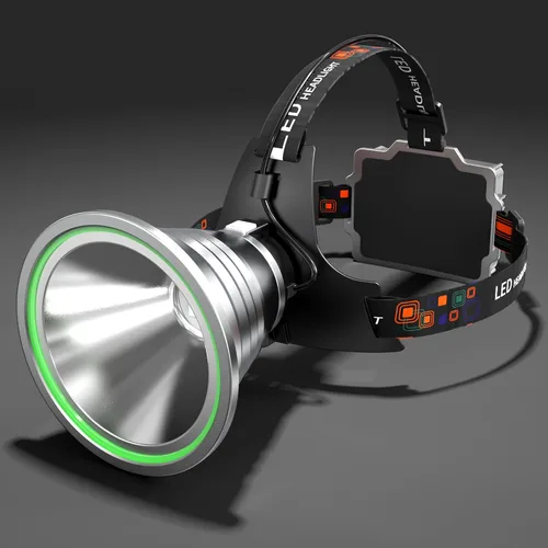 Vista 2 de Luces de Caza de Mapaches, Faro LED de Alta Potencia con Reflector, Linterna Frontal Impermeable Súper Brillante Recargable con Sensor de Movimiento