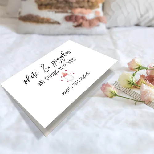 Vista 5 de Obbyidk Divertida tarjeta de felicitación de baby shower para nuevos padres, regalo de anuncio de embarazo para familiares y amigos, divertida