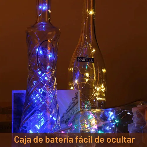 Vista 6 de Ostwiki Guirnalda de luces de hadas que funcionan con pilas, paquete de 6 mini luces de 20 LED, 2,1 metros, luz centelleante de luciérnagas