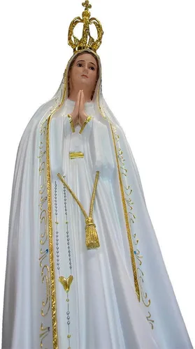 Vista 6 de Estatua de Nuestra Señora de Fátima de 40'' fabricada en Portugal #1039 Blanco