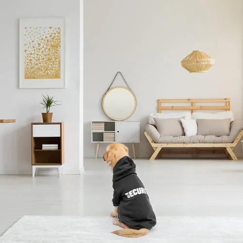 Vista 5 de BINGPET Ropa con capucha para cachorro con patrones de seguridad impresos para mascotas
