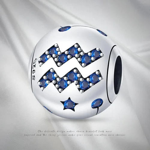 Vista 8 de Pandach 12 dijes de cumpleaños con signo del zodiaco de plata de ley 925 con piedra natal para mujer, pulsera, collar, pulsera, regalo para mujeres