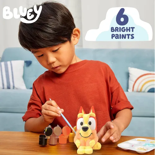 Vista 3 de Figurita de Bingo para Pintar Bluey, Figurita de Bingo de Cerámica para Pintar, Incluye 6 Pinturas Acrílicas, Pincel, Juguetes Bluey, Adornos