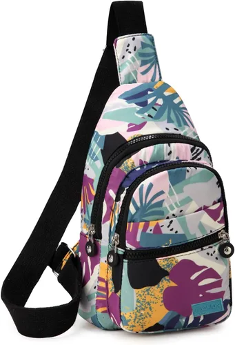 Vista 10 de EVANCARY - Mochila pequeña tipo bandolera para mujeres y hombres, mochila de pecho tipo bandolera para viajes, senderismo y actividades al aire libre
