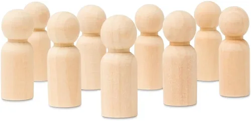 Vista 13 de Muñecas de madera en miniatura de 1-1/8 pulgadas, paquete de 100 muñecas pequeñas para manualidades, figuras en miniatura y juego de mundo pequeño