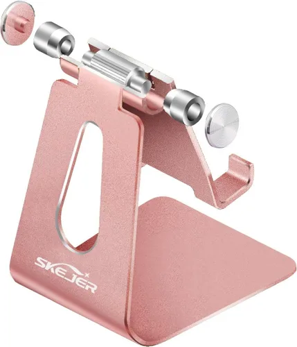 Vista 8 de Soporte ajustable para teléfono celular, soporte para tableta, escritorio de aluminio compatible con iPhone 12, iPad, Samsung Galaxy, Google todos
