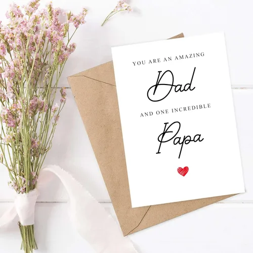 Vista 2 de Emily gift You Are An Amazing Dad And One Incredible Papa Card – Día del Padre Cumpleaños Cualquier Ocasión Para Papá – Tarjeta de Feliz Día