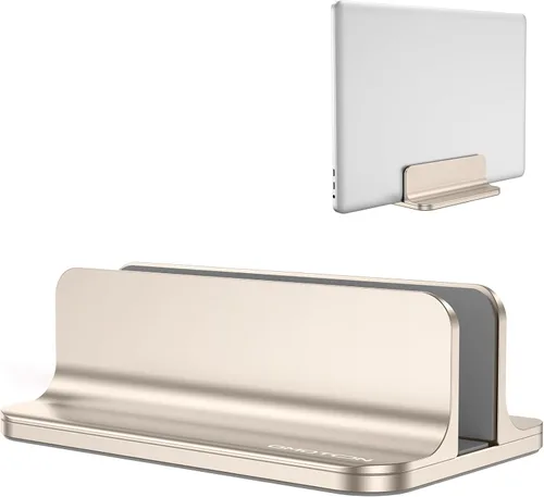 Vista 10 de OMOTON Soporte Vertical para Laptop, Soporte de Escritorio de Aluminio para MacBook con Tamaño de Base Ajustable, Compatible con Todas las MacBook