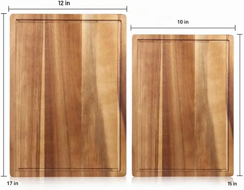 Vista 7 de Tablas de cortar de madera de acacia para cocina Tabla de embutidos de madera Bread Cheese Boards Butcher Block Solid Large Wooden Cutting Board