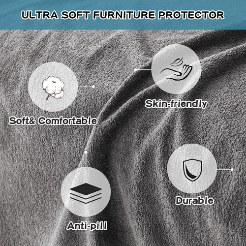 Vista 12 de MYSKY HOME Funda de Sofá Seccional para Perros, 2 Piezas Fundas de Sofá para Sofá en Forma de L, Funda de Sofá Lavable, Protector de Muebles Funda
