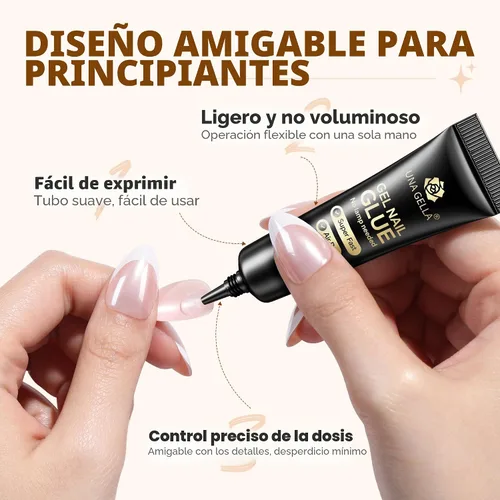 Vista 8 de UNA GELLA - Pegamento para uñas súper fuerte, 2 unidades de 0.3 fl oz, semisólido