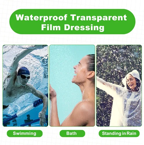 Vista 7 de LotFancy - Vendaje de cuidado posterior para tatuajes, rollo de 2 pulgadas x 13 yardas, impermeable, transparente Transparent Film Dressing