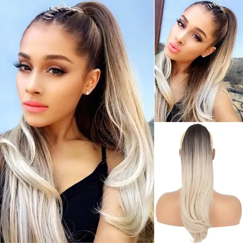Vista 7 de Oseti Dreadlock - Cola de caballo rizada negra con cordón para mujeres negras, accesorios de moño de pétalos cortos con clip en colas de caballo