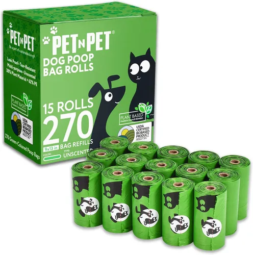 Vista 8 de Bolsas de caca para perros Pet N Pet, rollos de bolsas de caca para perros con aroma a lavanda verde, 270 unidades, bolsa para perros, bolsa