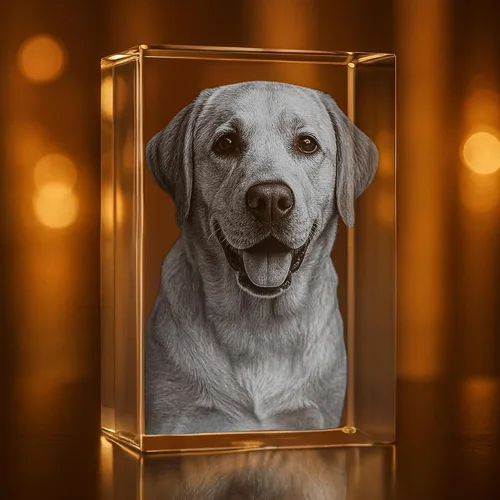 Vista 4 de Rectángulo de fotos de cristal grabado en 3D personalizado Recuerdo grabado con láser personalizado Regalo Decoración Regalo conmemorativo