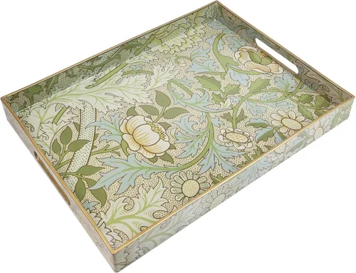 Vista 9 de Spsyrine - Bandeja de servir con asas, bandeja decorativa de plástico para mesa de café, sala de estar, decoración del hogar, 3040B
