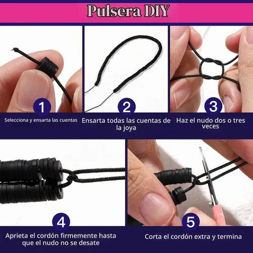 Vista 6 de FANDAMEI Cuerda elástica de 0.039 in para cuentas, cordón elástico para hacer pulseras, cordón elástico para hacer joyas, hilo resistente