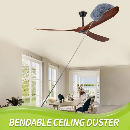 Vista 3 de IVYROLL Plumero de telaraña con poste de extensión, cepillo de telaraña y kit de limpieza de techo, limpiador de plumas de microfibra de 100