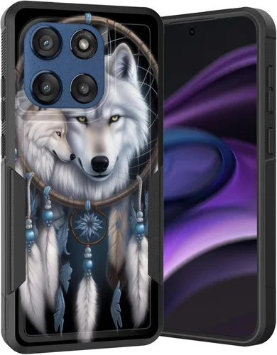 Vista 93 de para Moto G Play 4G 2024, funda de dos capas híbrida resistente y a prueba de golpes, PC duro + silicona suave protectora para Motorola Moto G Play