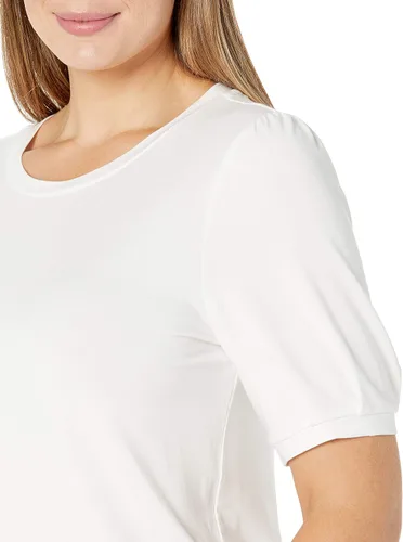 Vista 3 de Daily Ritual Top de manga abombada de rayón y elastano para mujer