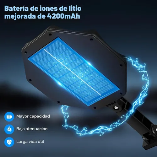 Vista 5 de Luces solares para exteriores impermeables, luces de inundación LED de 6500K 168 luces para exteriores con sensor de movimiento, iluminación solar