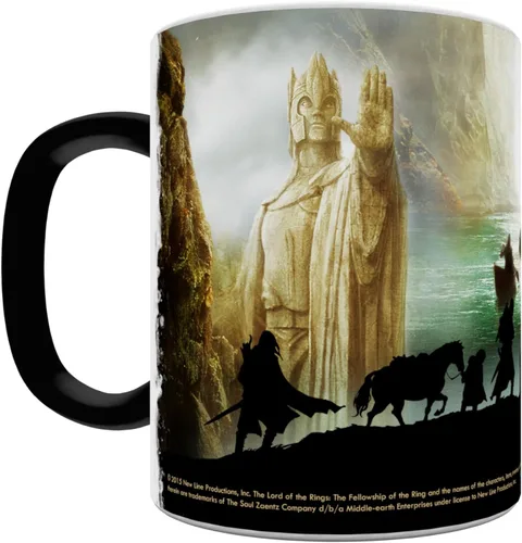 Vista 2 de Morphing Mugs El Señor de los Anillos (La Comunidad del Anillo) Taza de cerámica, color negro