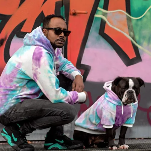 Vista 5 de Spark Paws Sudadera con capucha para perro, suéter de primera calidad para perros pequeños, medianos y grandes Trajes cálidos para bulldogs