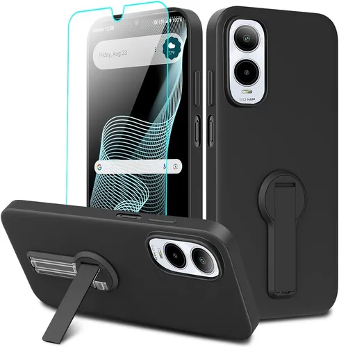 Vista 12 de Compatible con BLU Bold N4 Funda para teléfono, soporte oculto plegable giratorio de 360°, cubierta a prueba de golpes, funda protectora delgada