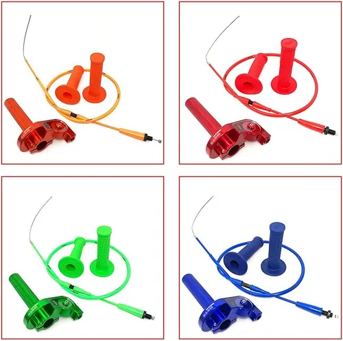 Vista 6 de 7/8 pulgadas 0.866 in acelerador Twist Grip CNC aluminio con cable de acelerador y agarre de manillar para 50cc 125cc 150cc 250cc Dirt Bike
