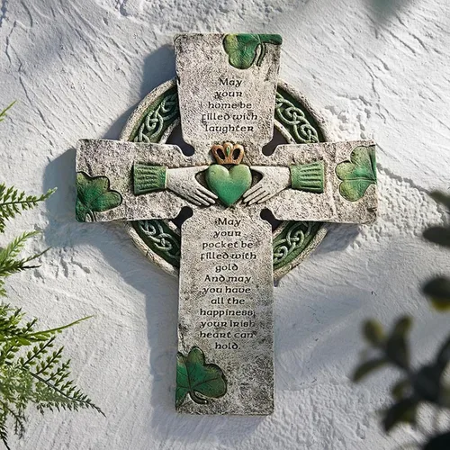 Vista 2 de Cruz de pared irlandesa con bendición tradicional irlandesa