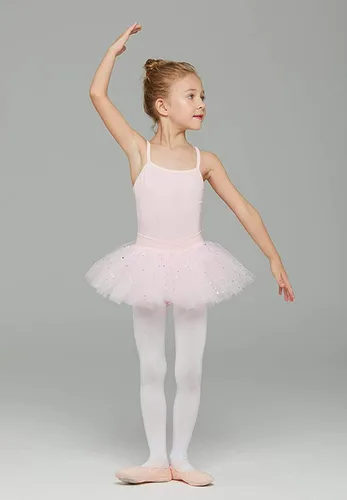 Vista 3 de MdnMd Ballerina Outfits Toddler Girls Ballet Tutu Leotard Dance Glitter Camisole Skirted Ballerina Dress