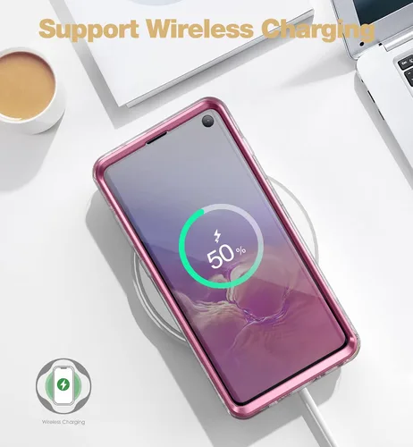 Vista 7 de SURITCH Funda para Samsung Galaxy S10 mejorada, [protector de pantalla antiarañazos integrado] [protección de doble capa] Protección completa