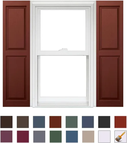 Vista 25 de Persianas de vinilo Homeside con panel elevado (1 par), 14-1/2 pulgadas x 59 pulgadas, color azul índigo 610 Azul Ingido