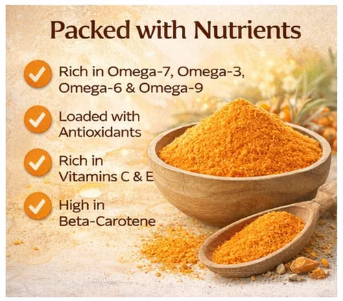 Vista 3 de Organic Sea Buckthorn Berry Powder – Sea Buckthorn Tea, Dried Seaberry, Seabuckthorn – Espino Amarillo – Rich in Nutrients Superfood Berries for
