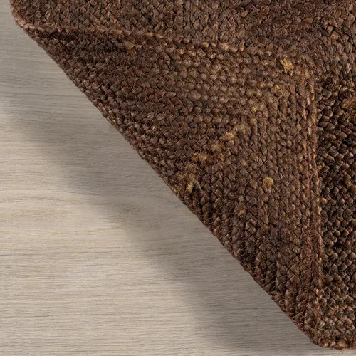 Vista 3 de Rugs USA Juniper - Alfombra de yute, 2 pies 6 pulgadas x 8 pies, marrón oscuro Nuloom Christie Geometric 2' x 8' Jute Runner Rug for Dining Room