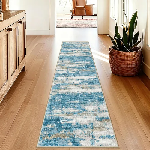 Vista 40 de Alfombra de pasillo lavables de 2 x 5, moderna alfombra abstracta para corredor, alfombra de pasillo de cocina ultrafina con respaldo