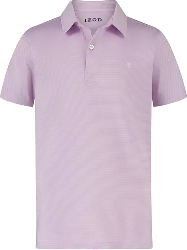 Vista 10 de Izod Boys' Performance Golf Grid Short Sleeve Stretch Collared Polo Shirt Atomizador Raya Azul