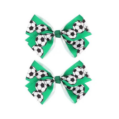 Vista 11 de Pinzas para el pelo de fútbol, cinta de fútbol, accesorios para el cabello para niñas, pinzas para el cabello de fútbol, 2 unidades, color negro