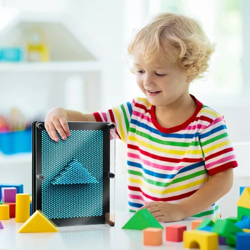 Vista 6 de Juguetes sensoriales de arte de alfileres 3D para niños de 5 a 7 años, juguetes sensoriales de tablero de impresión de alfileres para niños