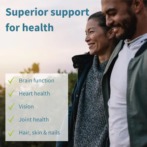 Vista 4 de Polvo de proteína de péptido de colágeno vegano puro y esencial y paquete vegano de Omega 3, fórmula completa para estimular el colágeno y aceite