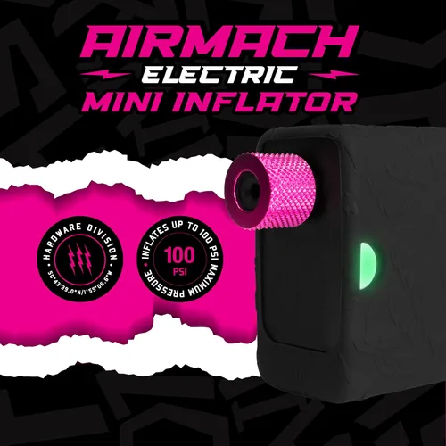 Vista 5 de Muc-Off Airmach - Mini inflador eléctrico - Bomba de bicicleta compatible con Presta y Shrader - Bomba eléctrica recargable para bicicletas