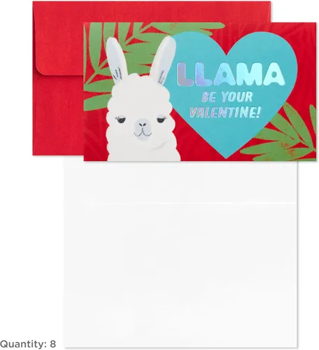 Vista 5 de Hallmark - Mini tarjetas de San Valentín para niños, 32 tarjetas con sobres (diseños de llama, perezoso, dinosaurio, unicornio)