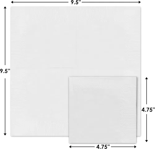 Vista 3 de Paquete de 500 servilletas de cóctel de papel – Servilletas blancas de calidad de 3 capas – Servilletas de restaurante, evento y bar – Servilletas