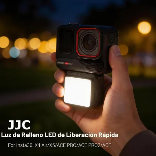 Vista 2 de JJC Luz LED magnética para Insta360 Ace Pro 2,IPX5 Impermeable,Modo SOS