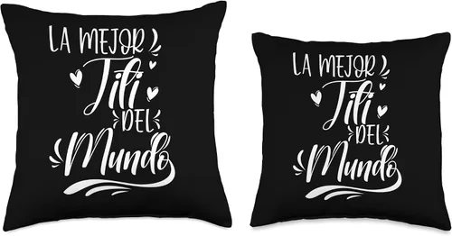 Vista 3 de Best Titi Ideas In Spanish For Puerto Rican Aunt La Mejor Del Mundo Best Titi Puertorriqueño - Almohada de 16 x 16 pulgadas, multicolor
