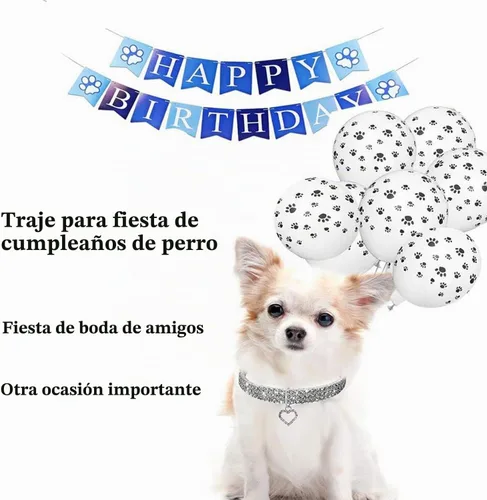 Vista 4 de Juego de Collar y Correa de Perro con Diamantes de Imitación y Perlas, Ajustable, Perros/Gatos Pequeños, Hembra, Elegante, Perla